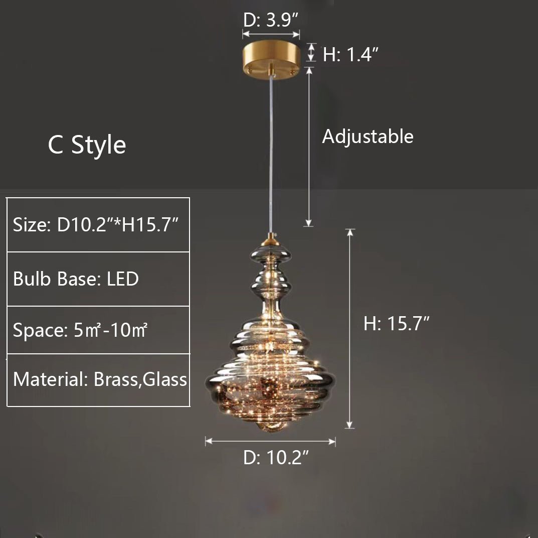 Modern Gray Glass Starry Sky Pendant Lamp for Dining & Kitchen | LED 3-Color Light | Brass & Glass Design | Adjustable Hanging Fixture