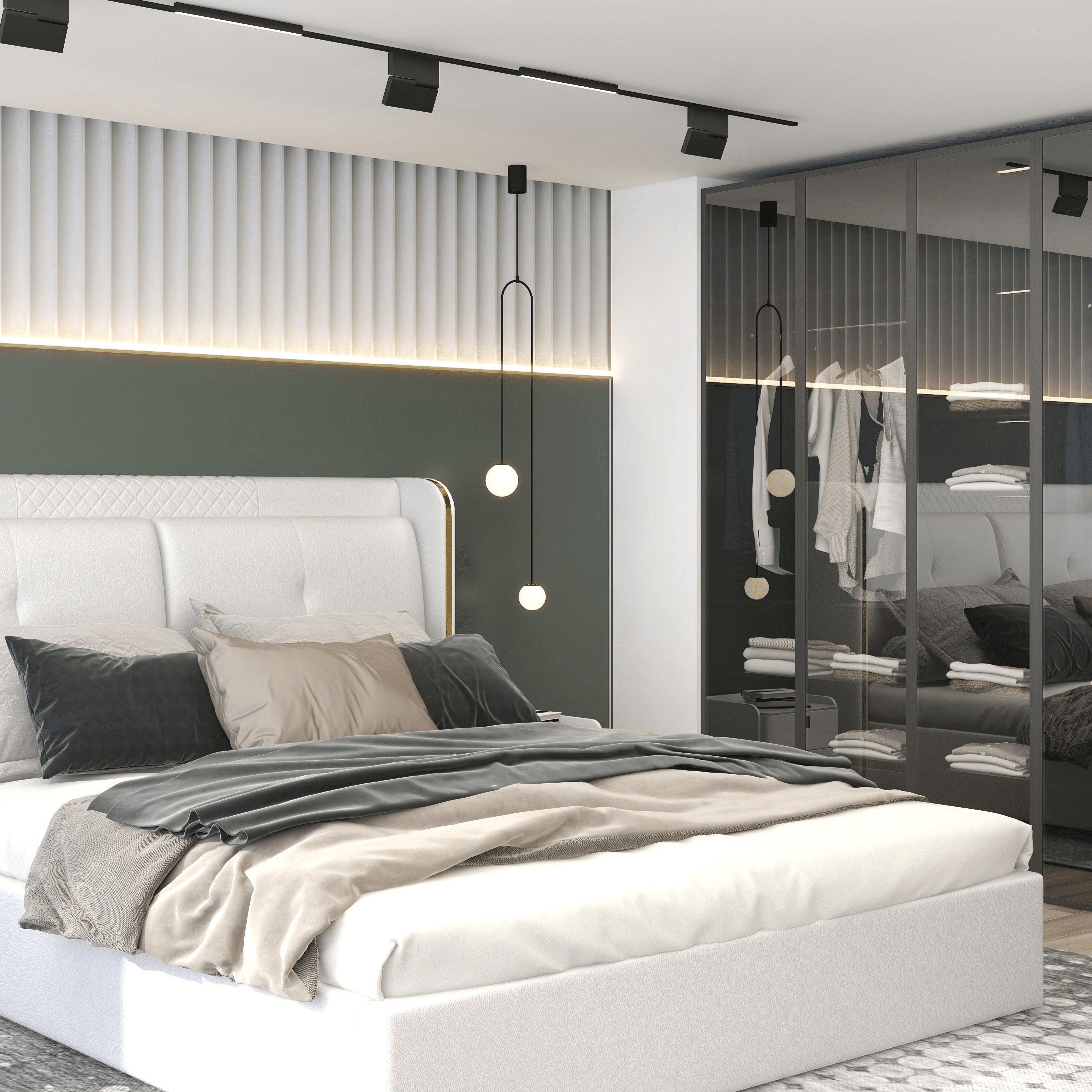 Modern 2-Light U-Shaped Glass Ball Pendant Lamp | Living Room & Bedroom Ceiling Light | G9 Metal Glass Fixture 25cm