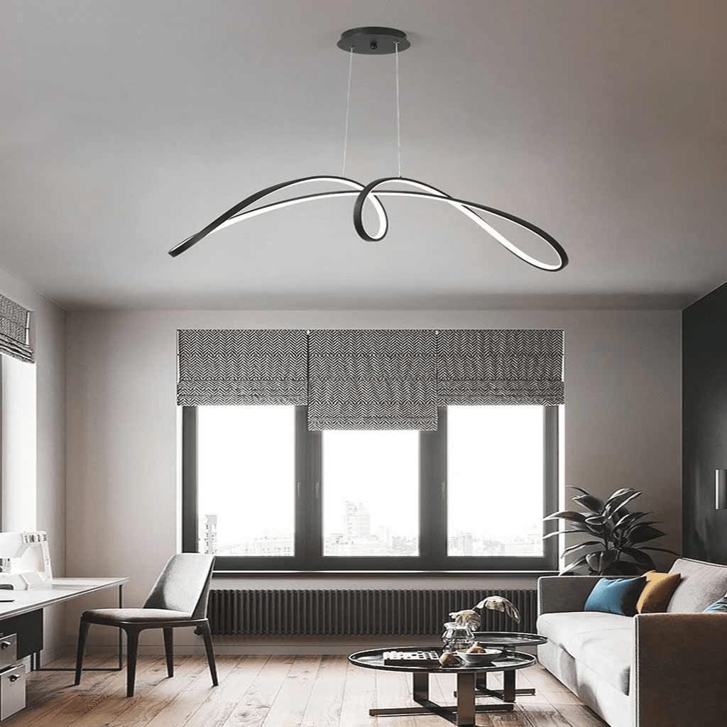 Modern Kitchen Pendant Lamp Linear LED for Island & Dining | Dimmable with Remote | Aluminum & Silicone | Adjustable Hanging Light