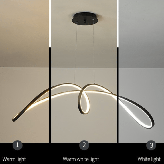 Modern Kitchen Pendant Lamp Linear LED for Island & Dining | Dimmable with Remote | Aluminum & Silicone | Adjustable Hanging Light