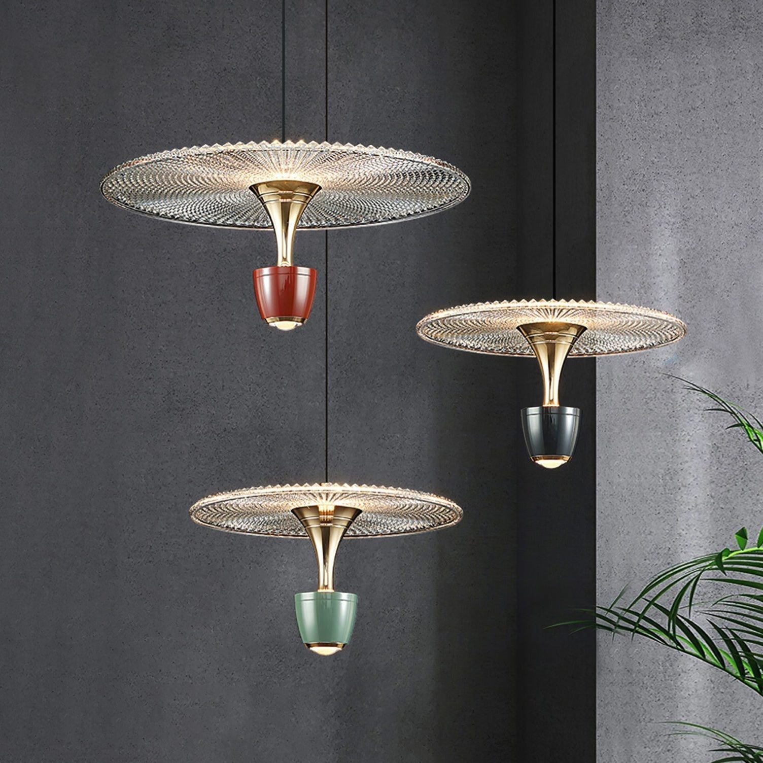 Modern LED Disc Pendant Light for Dining & Living Room | Sleek Round Design | Integrated 20W LED | Iron Aluminum Acrylic