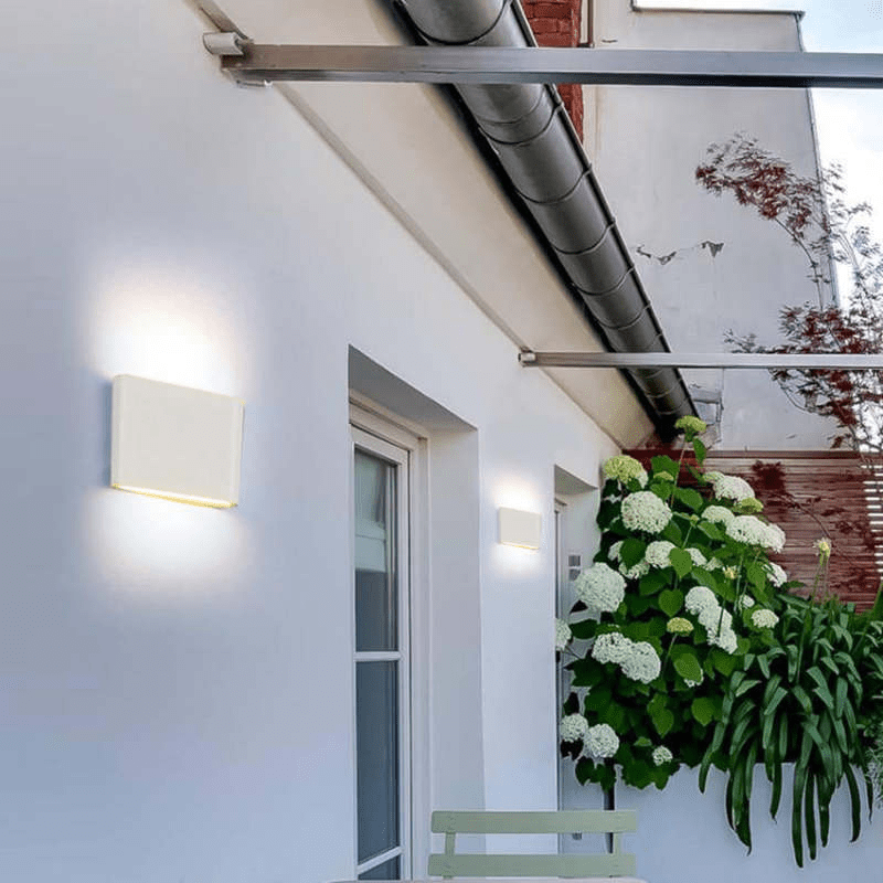Modern LED Outdoor Up Down Wall Lamp Sconce Waterproof | Rectangular Exterior Light | Aluminum 6W/12W | Entrance & Patio Lighting