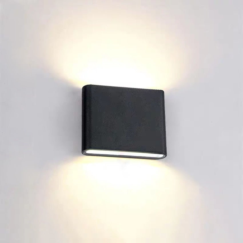 Modern LED Outdoor Up Down Wall Lamp Sconce Waterproof | Rectangular Exterior Light | Aluminum 6W/12W | Entrance & Patio Lighting
