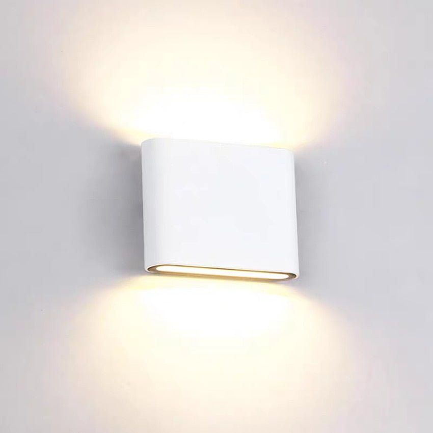 Modern LED Outdoor Up Down Wall Lamp Sconce Waterproof | Rectangular Exterior Light | Aluminum 6W/12W | Entrance & Patio Lighting