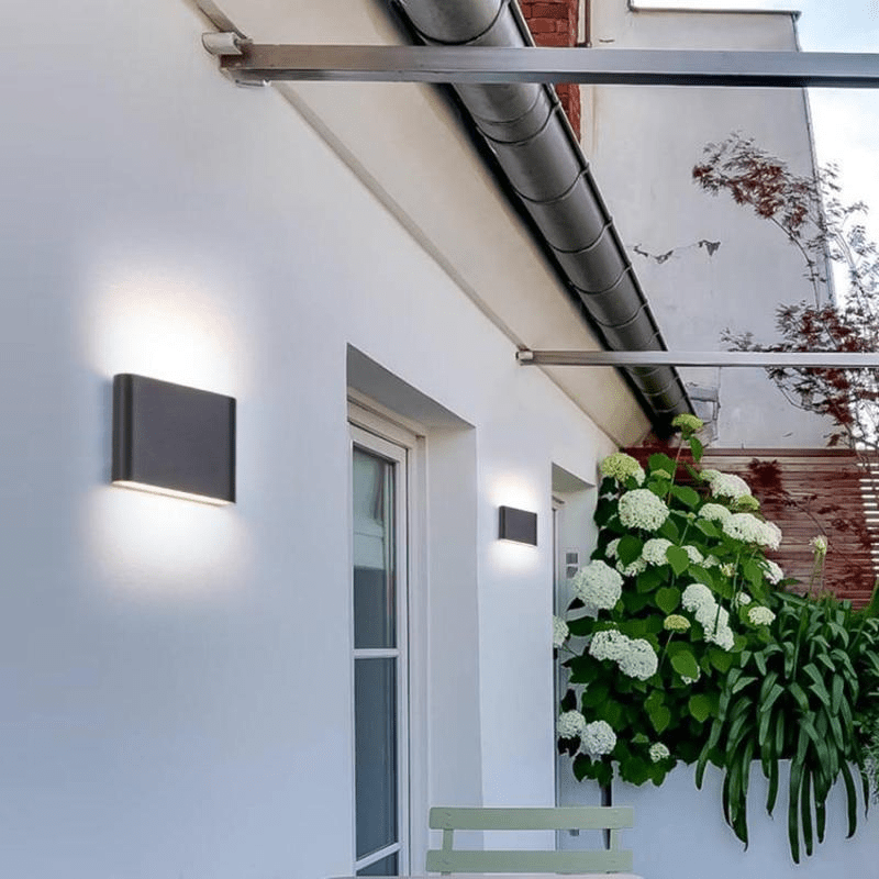 Modern LED Outdoor Up Down Wall Lamp Sconce Waterproof | Rectangular Exterior Light | Aluminum 6W/12W | Entrance & Patio Lighting