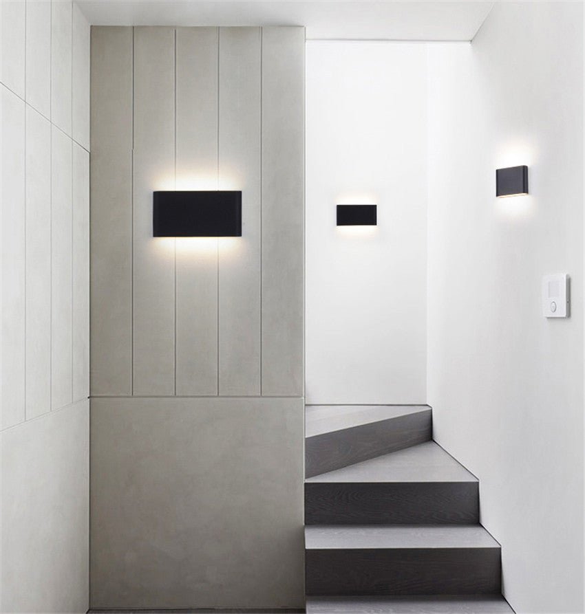 Modern LED Waterproof Outdoor Up Down Wall Lamp Sconce | Rectangular Exterior Wall Light | Aluminum LED 6W/12W | Entrance & Patio Lighting