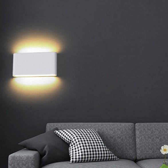 Modern LED Waterproof Outdoor Up Down Wall Lamp Sconce | Rectangular Exterior Wall Light | Aluminum LED 6W/12W | Entrance & Patio Lighting
