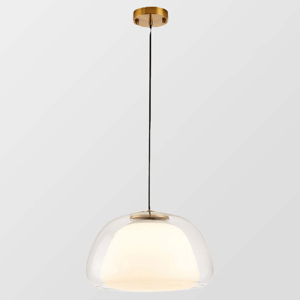 Modern Milk Glass Jelly Pendant Lamp for Dining & Living Room | E27 Socket | White Glass Ambient Ceiling Light | Adjustable Suspension
