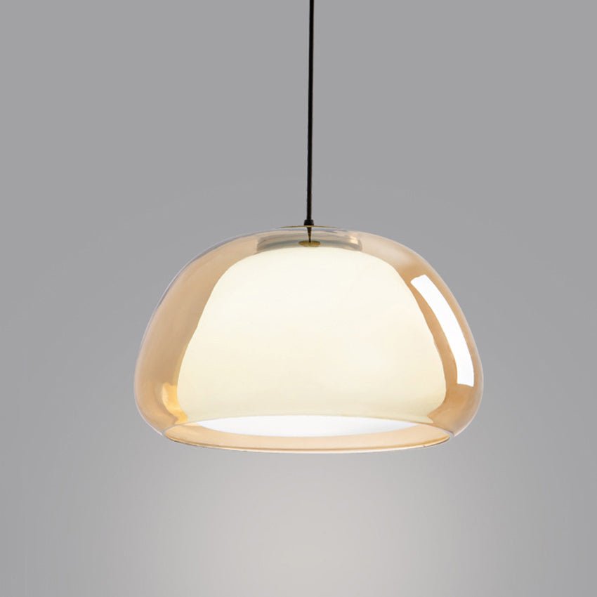 Modern Milk Glass Jelly Pendant Lamp for Dining & Living Room | E27 Socket | White Glass Ambient Ceiling Light | Adjustable Suspension
