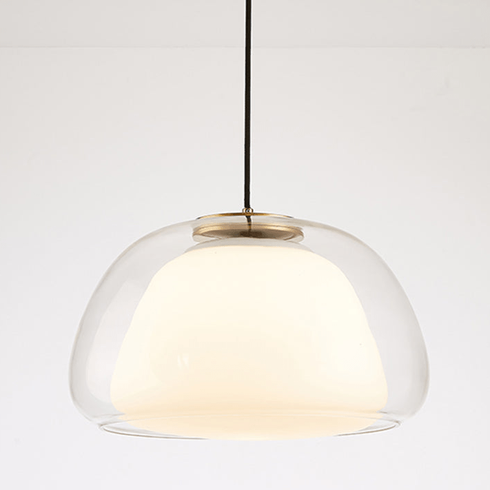 Modern Milk Glass Jelly Pendant Lamp for Dining & Living Room | E27 Socket | White Glass Ambient Ceiling Light | Adjustable Suspension