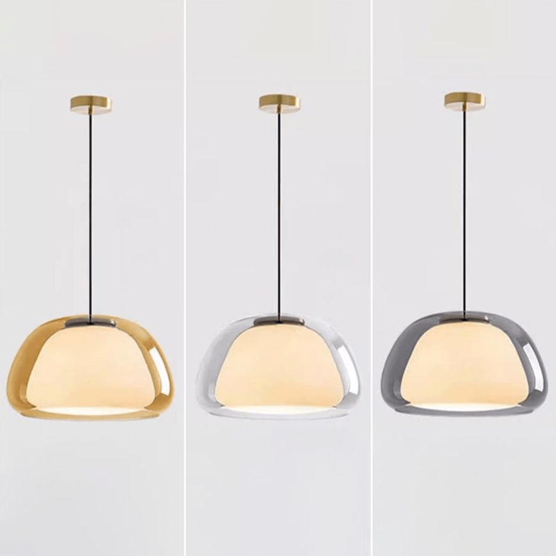 Modern Milk Glass Jelly Pendant Lamp for Dining & Living Room | E27 Socket | White Glass Ambient Ceiling Light | Adjustable Suspension