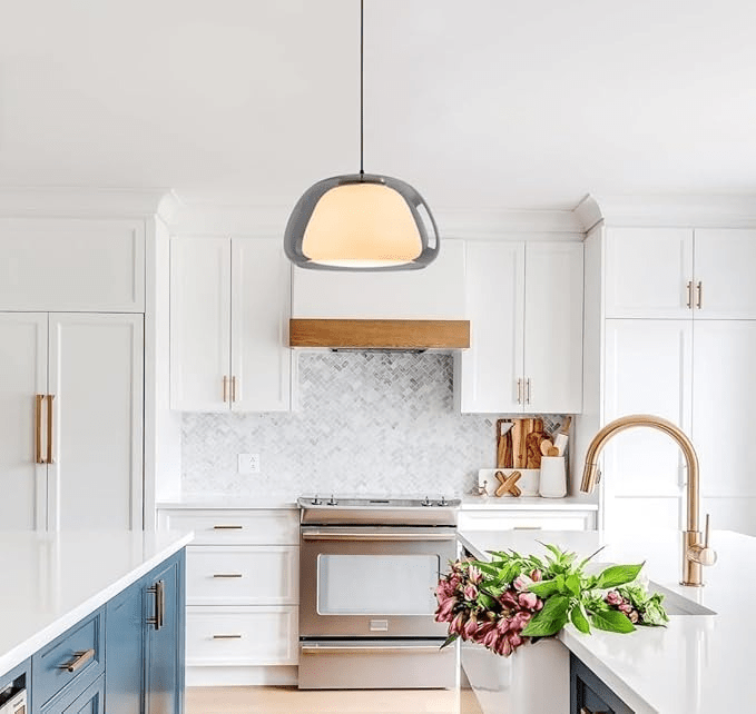 Modern Milk Glass Jelly Pendant Lamp for Dining & Living Room | E27 Socket | White Glass Ambient Ceiling Light | Adjustable Suspension