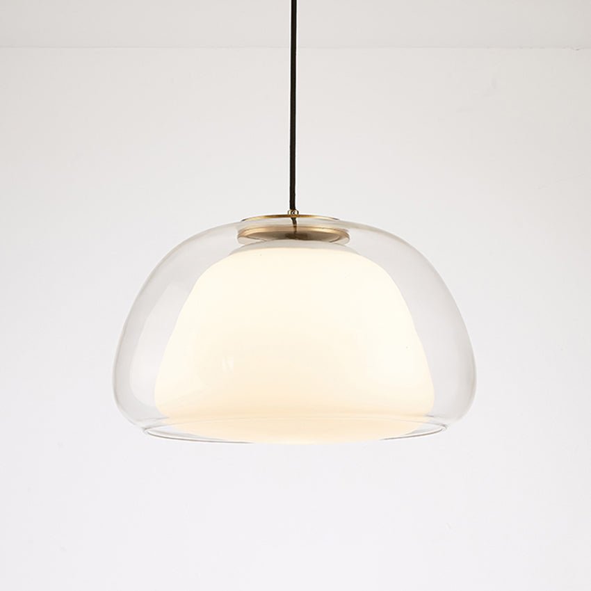 Modern Milk Glass Jelly Pendant Lamp for Dining & Living Room | E27 Socket | White Glass Ambient Ceiling Light | Adjustable Suspension
