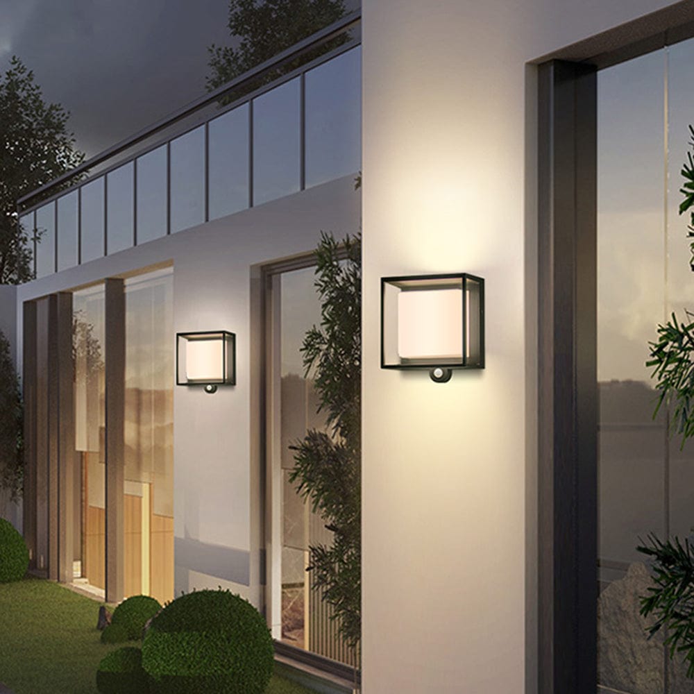 Modern Solar LED Outdoor Wall Light with Sensor IP65 Waterproof | Rectangular Acrylic Wall Lamp | Garden & Entrance Lighting