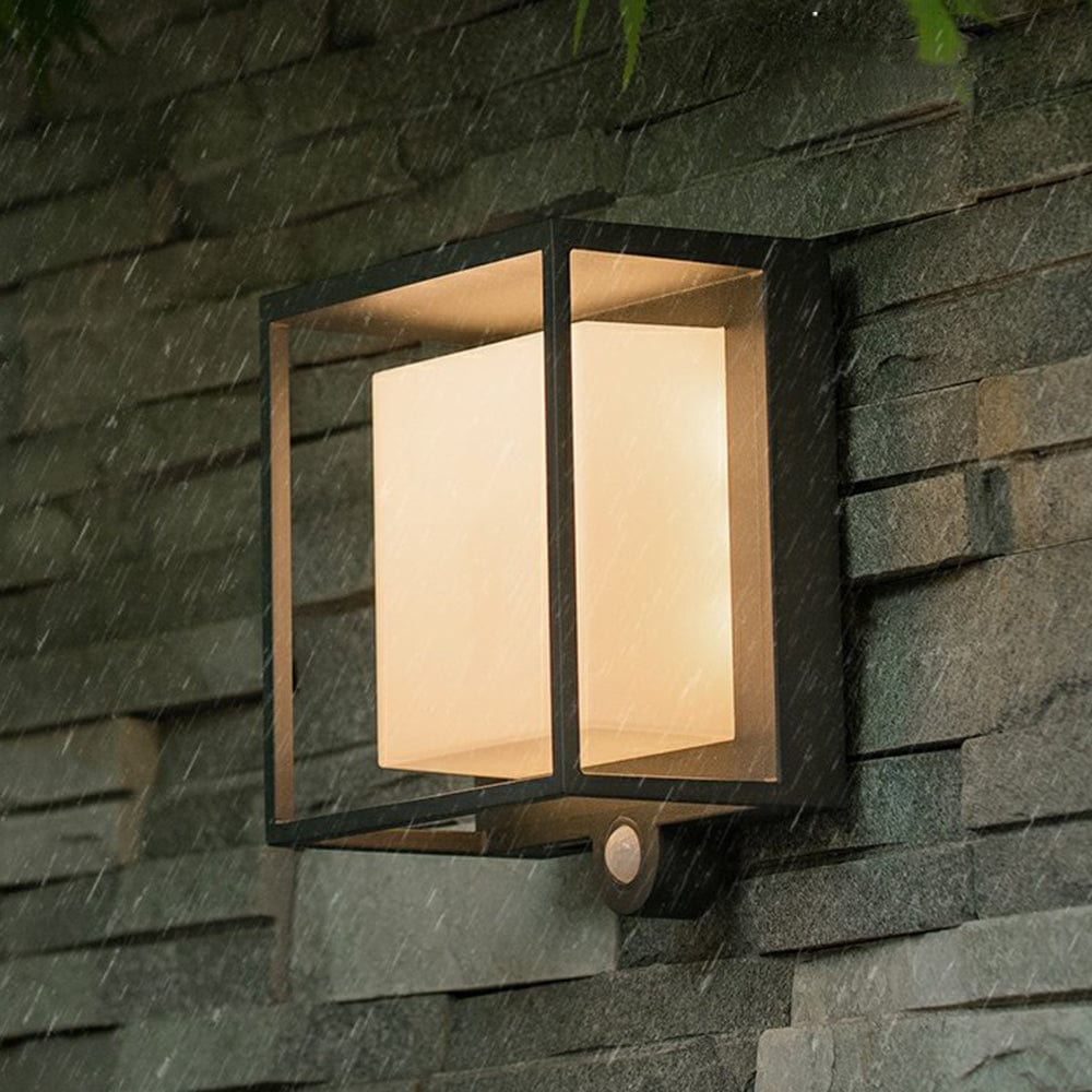 Modern Solar LED Outdoor Wall Light with Sensor IP65 Waterproof | Rectangular Acrylic Wall Lamp | Garden & Entrance Lighting