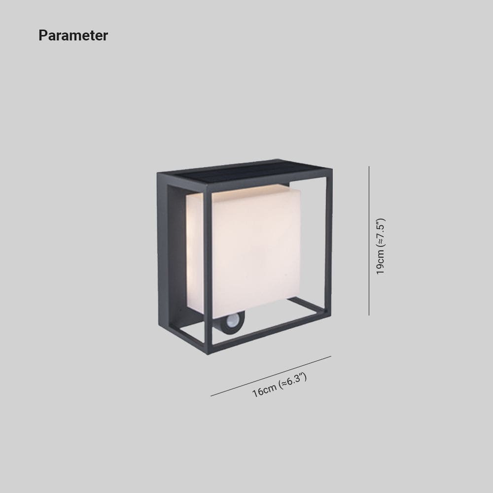 Modern Solar LED Outdoor Wall Light with Sensor IP65 Waterproof | Rectangular Acrylic Wall Lamp | Garden & Entrance Lighting