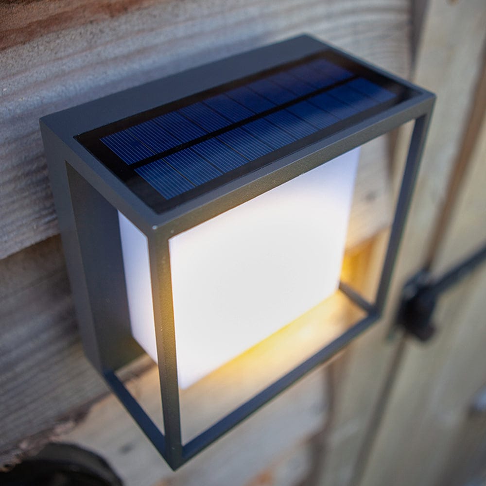 Modern Solar LED Outdoor Wall Light with Sensor IP65 Waterproof | Rectangular Acrylic Wall Lamp | Garden & Entrance Lighting