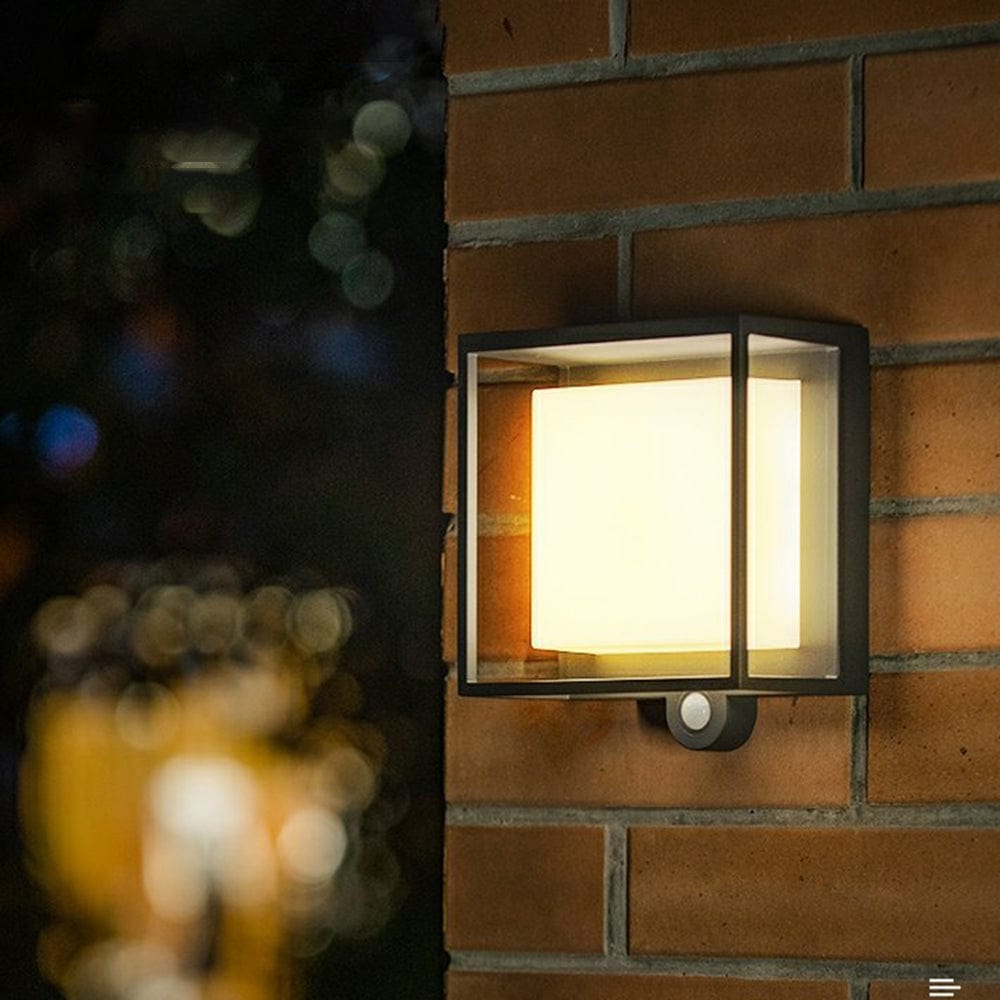 Modern Solar LED Outdoor Wall Light with Sensor IP65 Waterproof | Rectangular Acrylic Wall Lamp | Garden & Entrance Lighting