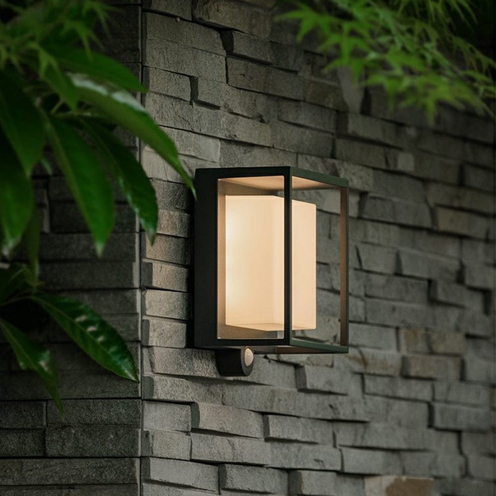 Modern Solar LED Outdoor Wall Light with Sensor IP65 Waterproof | Rectangular Acrylic Wall Lamp | Garden & Entrance Lighting