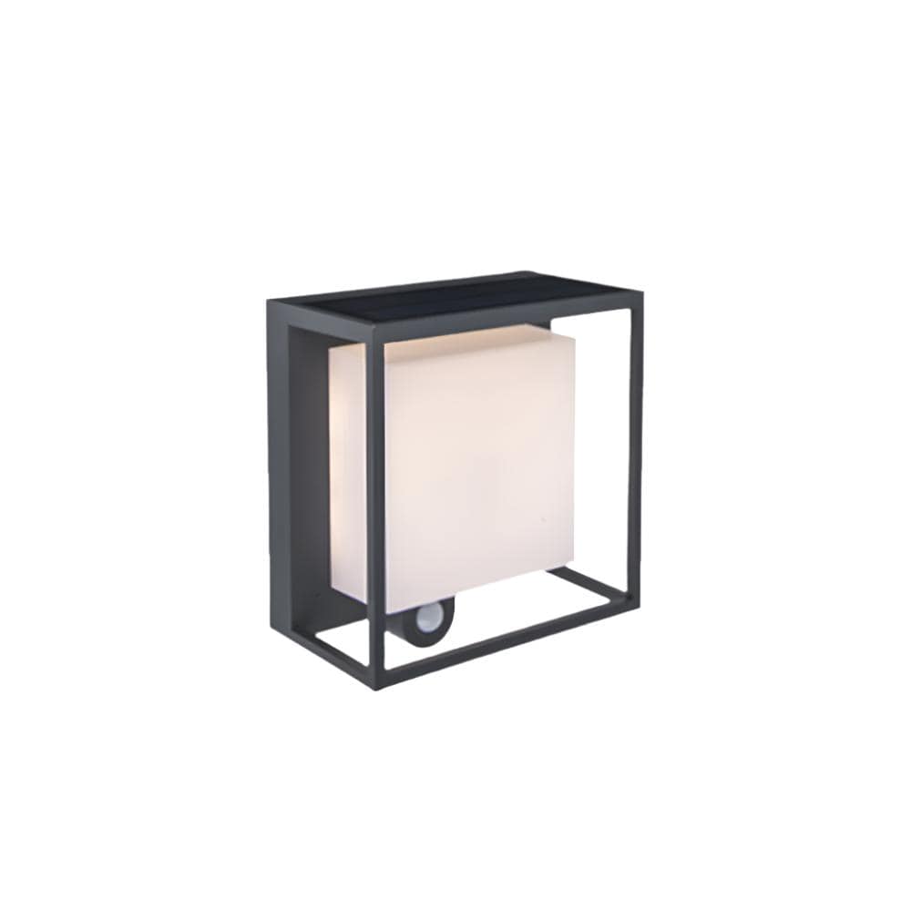 Modern Solar LED Outdoor Wall Light with Sensor IP65 Waterproof | Rectangular Acrylic Wall Lamp | Garden & Entrance Lighting