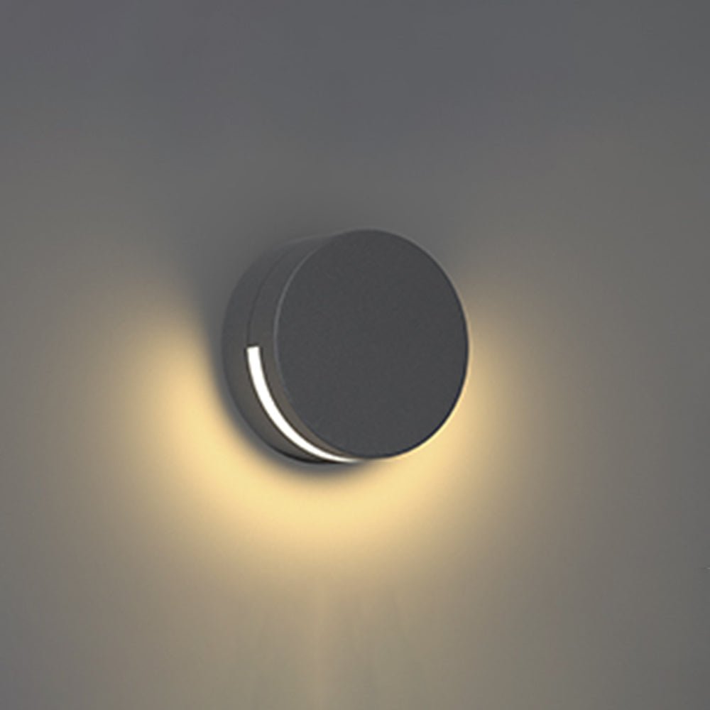 Modern Round Outdoor Wall Lamp IP65 Waterproof | Metal Glass LED Sconce | Warm Light Entrance & Garden Lighting Ø14cm