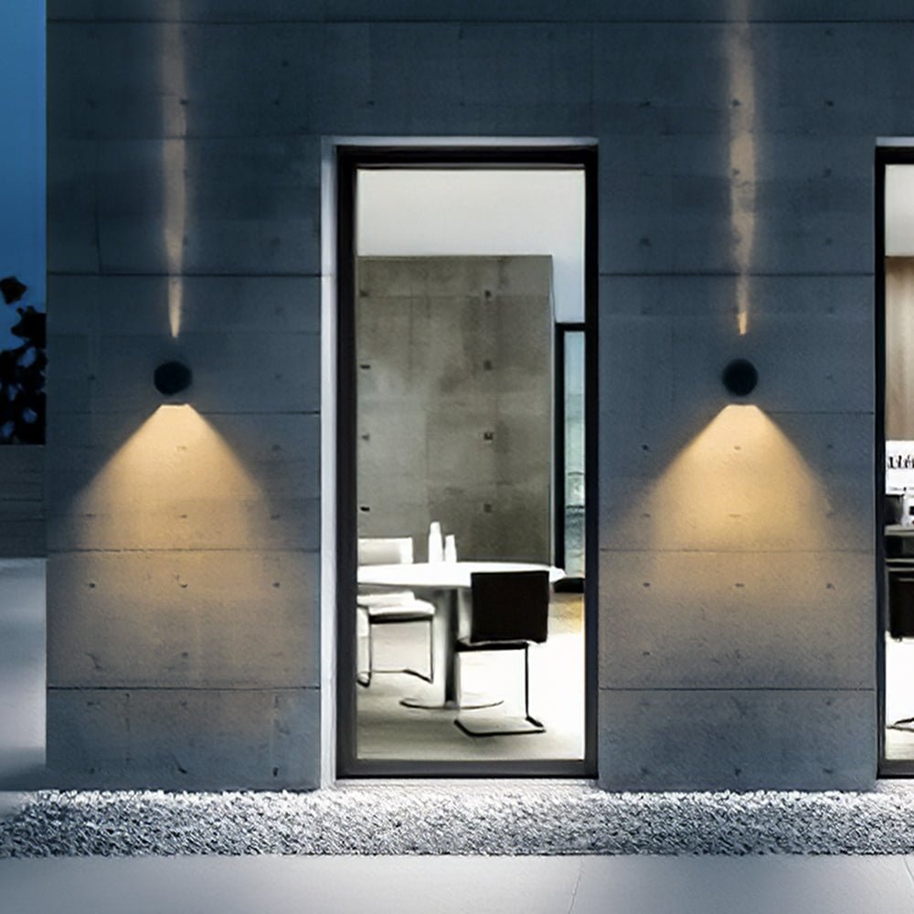 Modern Round Outdoor Wall Lamp IP65 Waterproof | Metal Glass LED Sconce | Warm Light Entrance & Garden Lighting Ø14cm