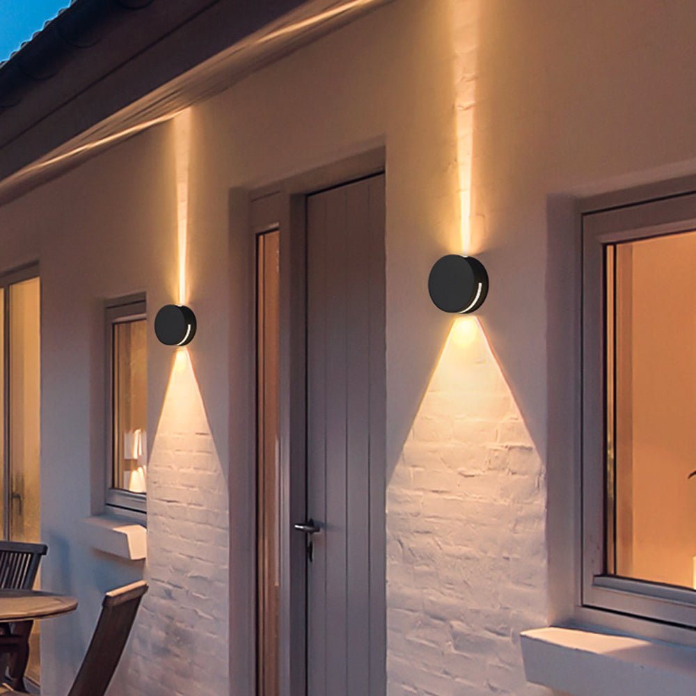Modern Round Outdoor Wall Lamp IP65 Waterproof | Metal Glass LED Sconce | Warm Light Entrance & Garden Lighting Ø14cm
