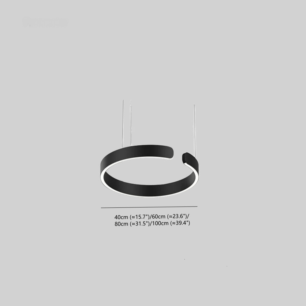 Modern Round LED Pendant Lamp for Living Room & Dining Area | Circular Ceiling Light Fixture | Metal Integrated LED 40/60/80 cm