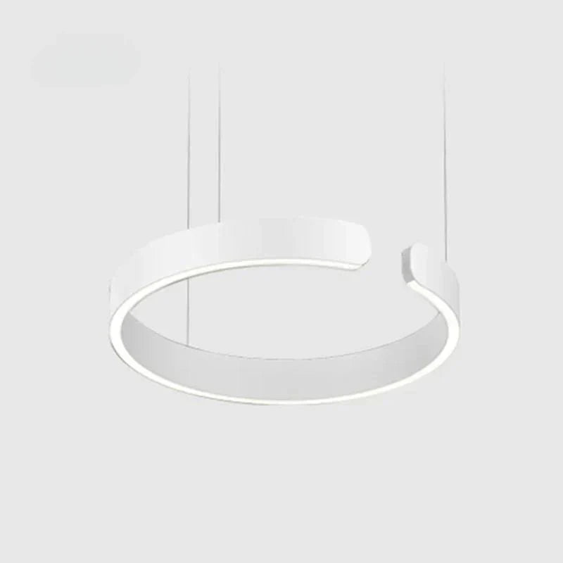 Modern Round LED Pendant Lamp for Living Room & Dining Area | Circular Ceiling Light Fixture | Metal Integrated LED 40/60/80 cm