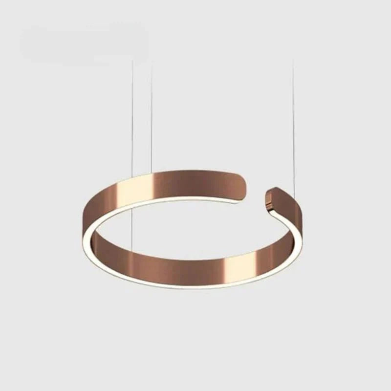 Modern Round LED Pendant Lamp for Living Room & Dining Area | Circular Ceiling Light Fixture | Metal Integrated LED 40/60/80 cm