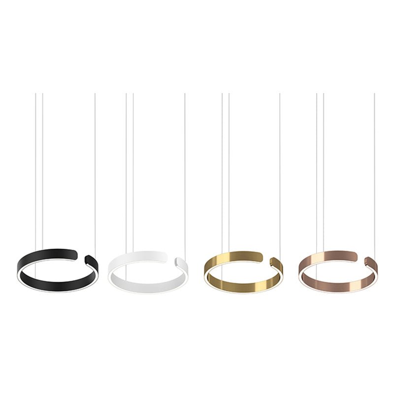 Modern Round LED Pendant Lamp for Living Room & Dining Area | Circular Ceiling Light Fixture | Metal Integrated LED 40/60/80 cm