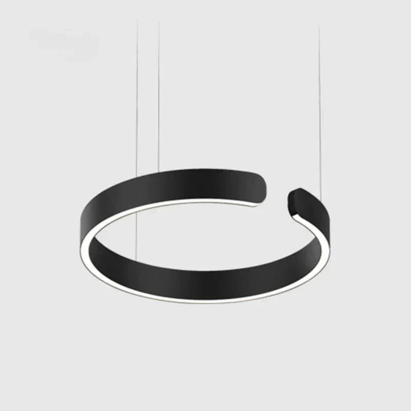 Modern Round LED Pendant Lamp for Living Room & Dining Area | Circular Ceiling Light Fixture | Metal Integrated LED 40/60/80 cm