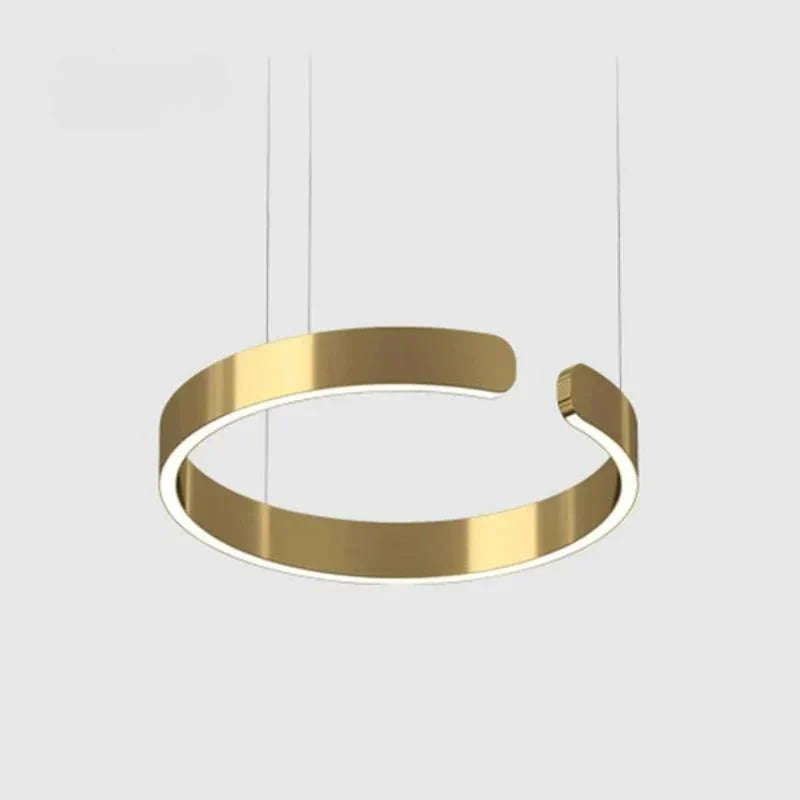 Modern Round LED Pendant Lamp for Living Room & Dining Area | Circular Ceiling Light Fixture | Metal Integrated LED 40/60/80 cm