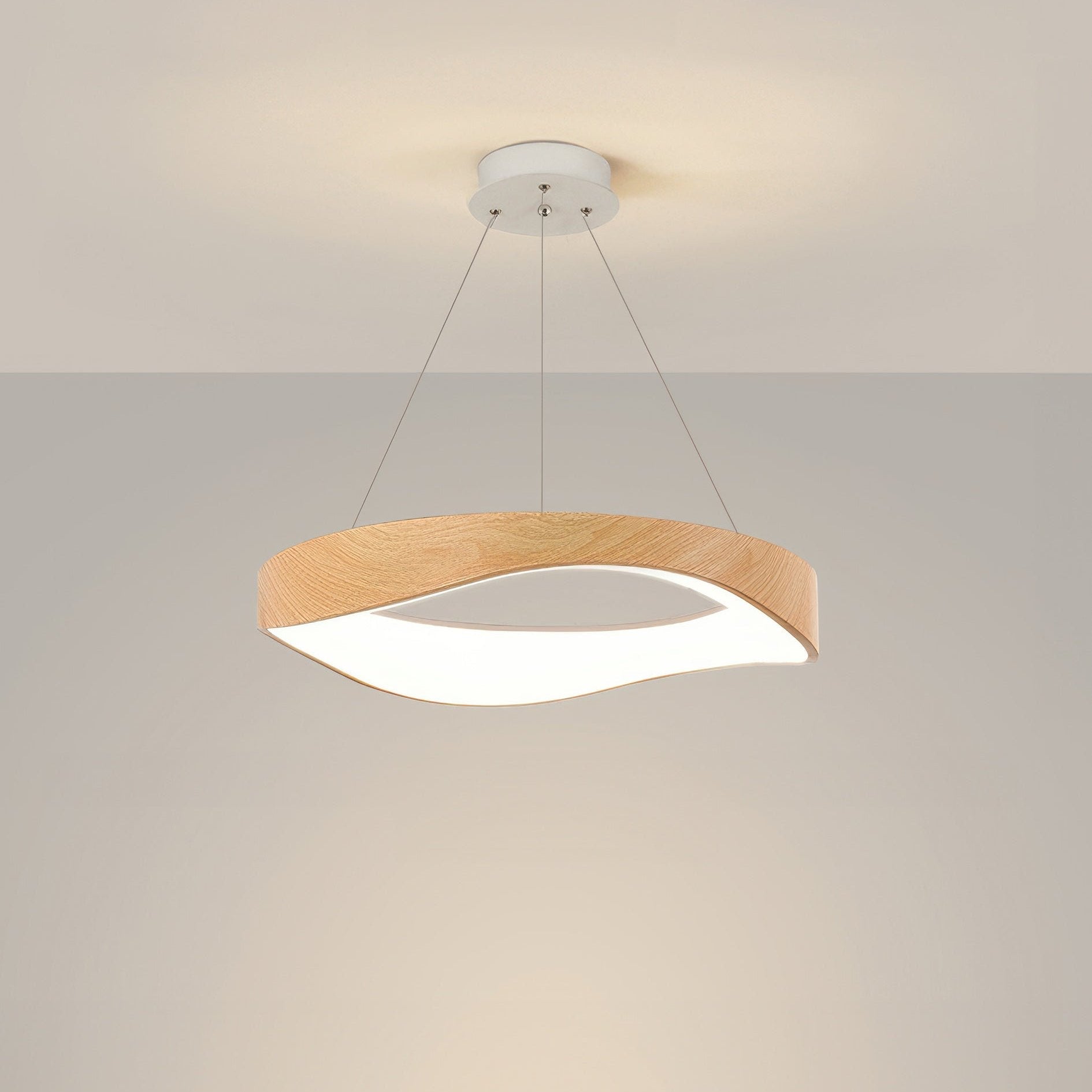 Modern Round LED Pendant Light for Kitchen & Dining | Adjustable Ceiling Lamp | Iron Acrylic ABS | 40/50/60 cm 39W