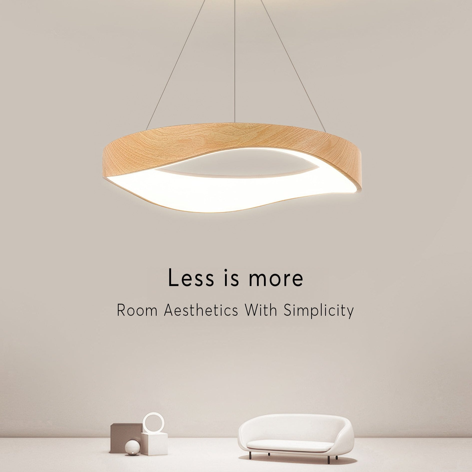Modern Round LED Pendant Light for Kitchen & Dining | Adjustable Ceiling Lamp | Iron Acrylic ABS | 40/50/60 cm 39W