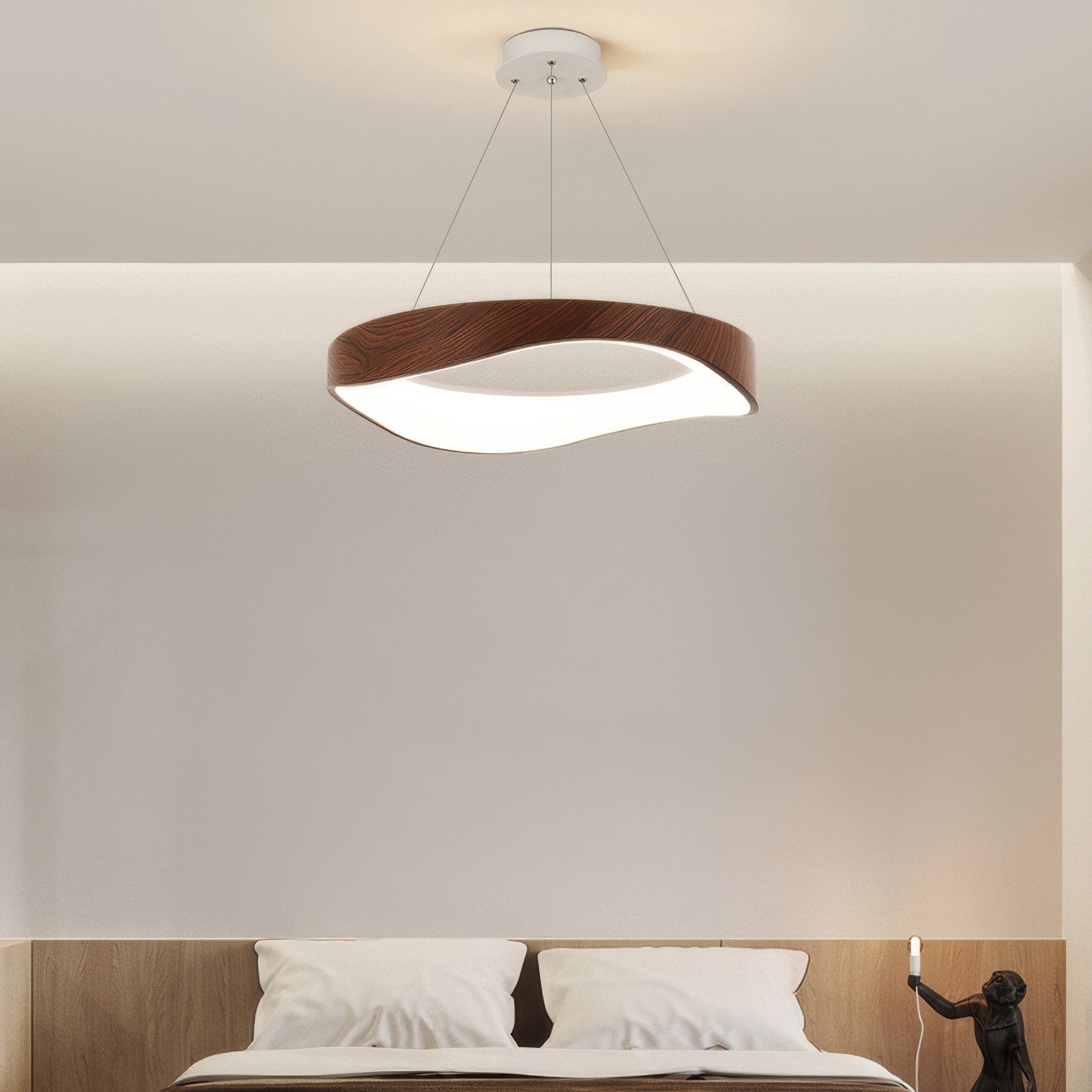 Modern Round LED Pendant Light for Kitchen & Dining | Adjustable Ceiling Lamp | Iron Acrylic ABS | 40/50/60 cm 39W