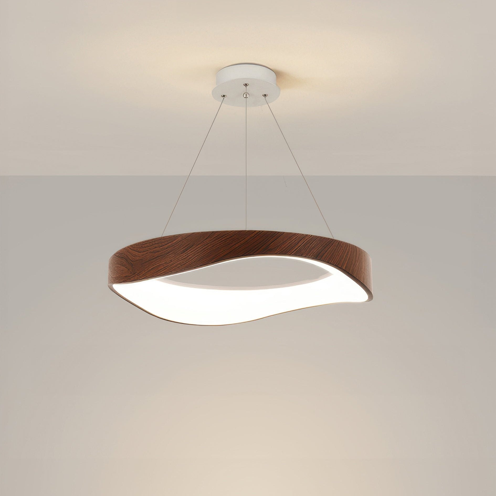 Modern Round LED Pendant Light for Kitchen & Dining | Adjustable Ceiling Lamp | Iron Acrylic ABS | 40/50/60 cm 39W
