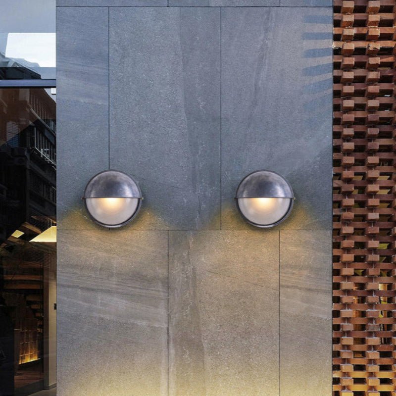 Modern Waterproof Outdoor Wall Sconce E27 | Aluminum Glass Exterior Wall Light | Garden & Entrance Lighting Fixture Ø18–28cm