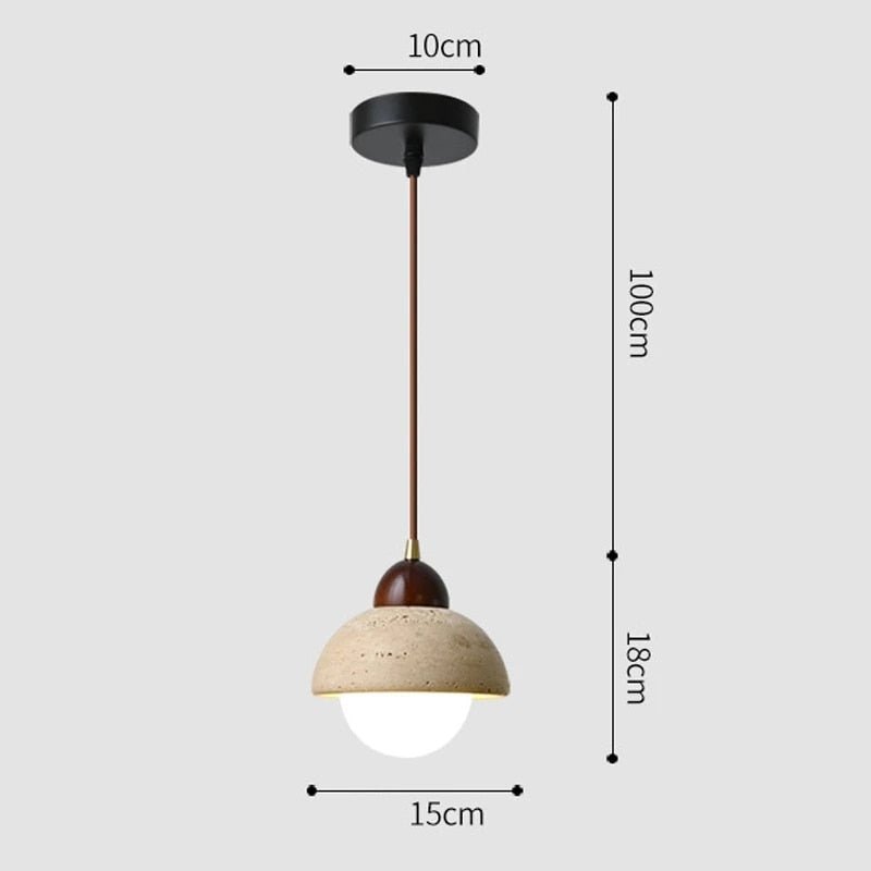 Natural Marble Pendant Light Modern Minimalist Hanging Lamp | Wood Marble Design | E27 G9 LED Compatible | Decorative Indoor Lighting