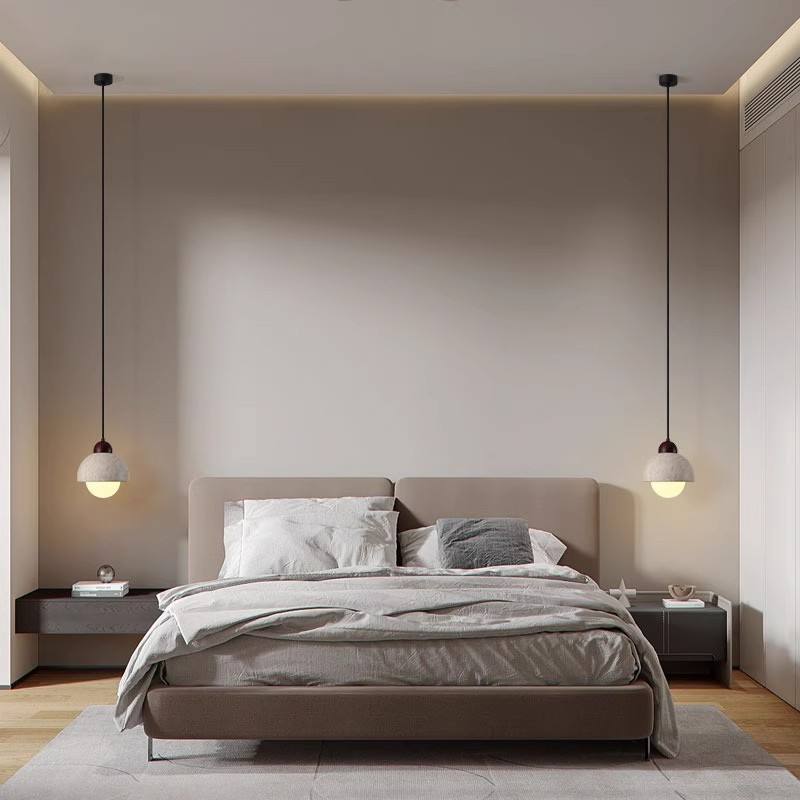Natural Marble Pendant Light Modern Minimalist Hanging Lamp | Wood Marble Design | E27 G9 LED Compatible | Decorative Indoor Lighting