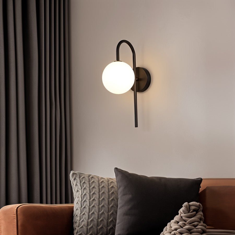 Nidia Wall Lamp Modern Luxury Wall Light Gold Black Finish | Metal Glass Design | G9 LED Replaceable Bulb | Indoor Accent Lighting