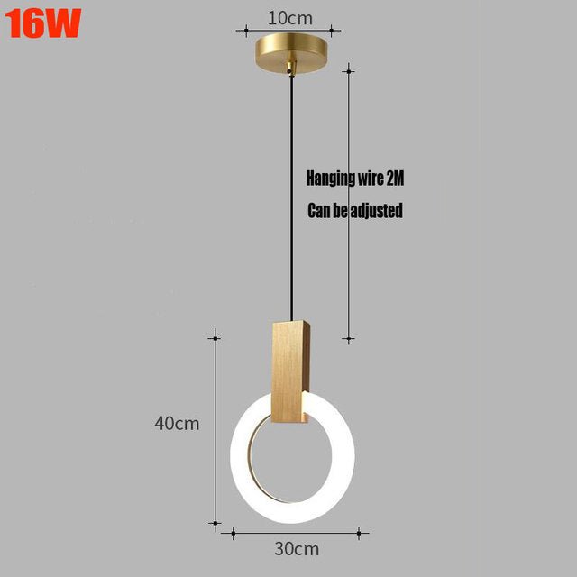 Nordic Ring LED Pendant Lamp Minimalist Round Hanging Light | Acrylic Design | Adjustable Cable | Modern Indoor Ceiling Lighting