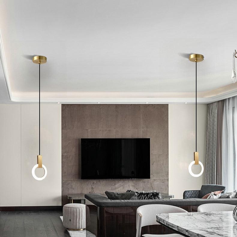 Nordic Ring LED Pendant Lamp Minimalist Round Hanging Light | Acrylic Design | Adjustable Cable | Modern Indoor Ceiling Lighting