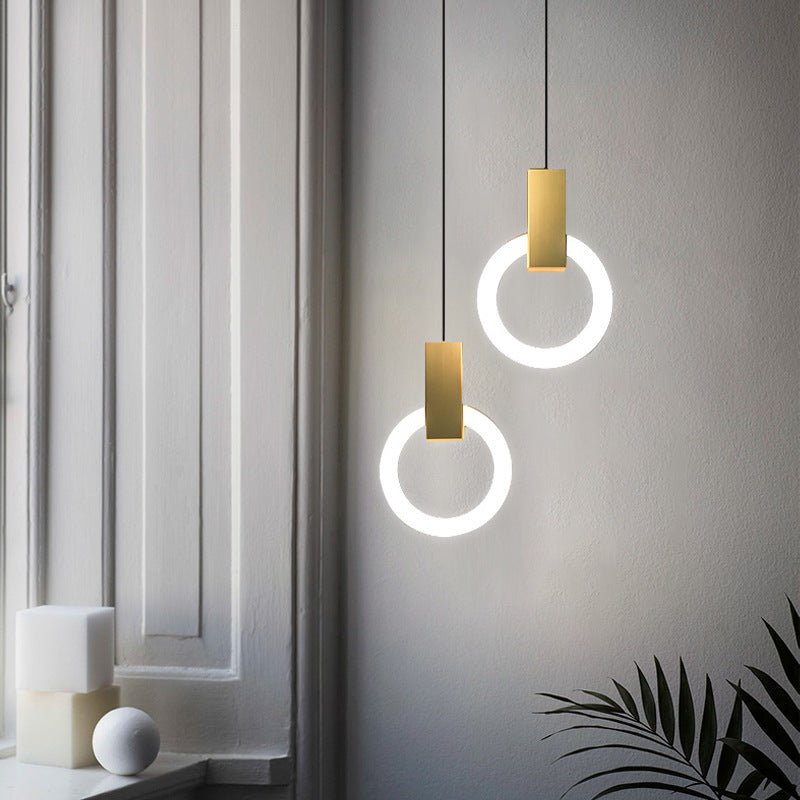 Nordic Ring LED Pendant Lamp Minimalist Round Hanging Light | Acrylic Design | Adjustable Cable | Modern Indoor Ceiling Lighting