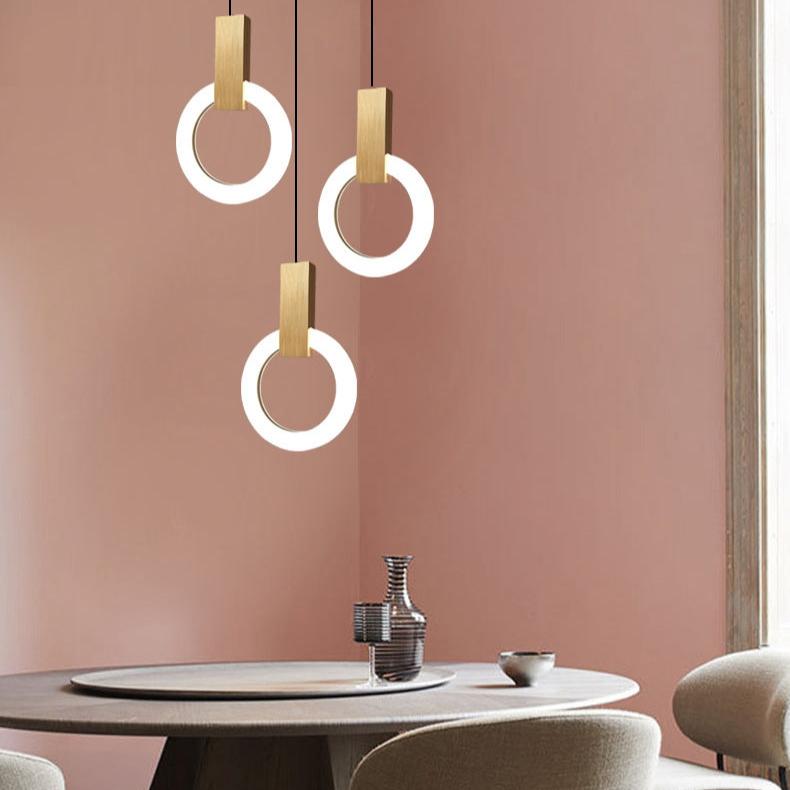 Nordic Ring LED Pendant Lamp Minimalist Round Hanging Light | Acrylic Design | Adjustable Cable | Modern Indoor Ceiling Lighting