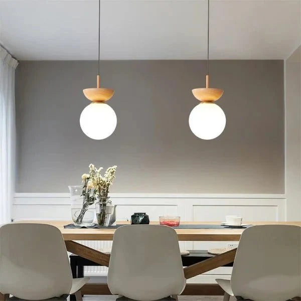Scandinavian Semi-Wood Pendant Lamp