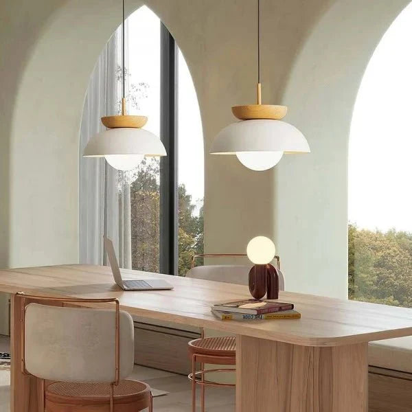 Scandinavian Semi-Wood Pendant Lamp