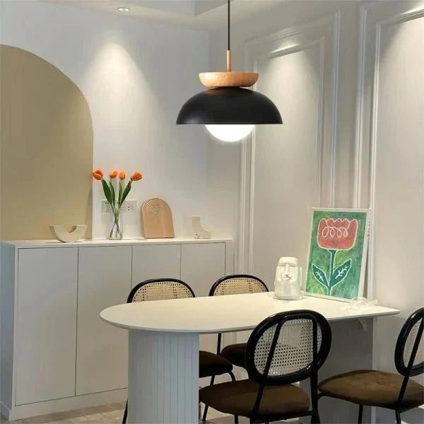 Scandinavian Semi-Wood Pendant Lamp