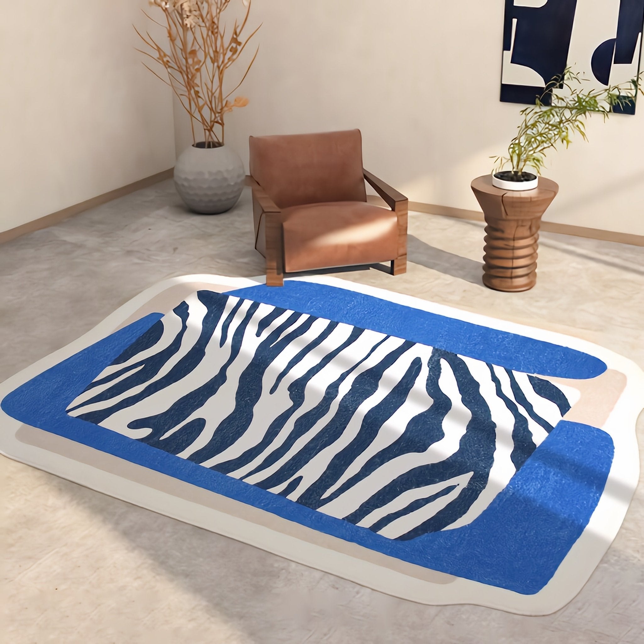 NordLoom | Scandinavian Plush Rug with Stripes | Soft Scandinavian Rug for Living Room & Bedroom