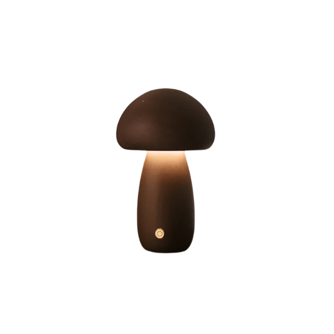Rechargeable Wooden Mushroom Table Lamp